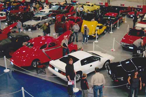 overview photo of largest indoor classic car show in the Midwest - Classics and Chrome