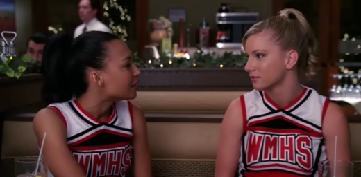 Brittany and Santana paying zero attention to Finn on their date