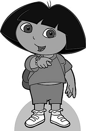 Dora in Grayscale with Sharpness added