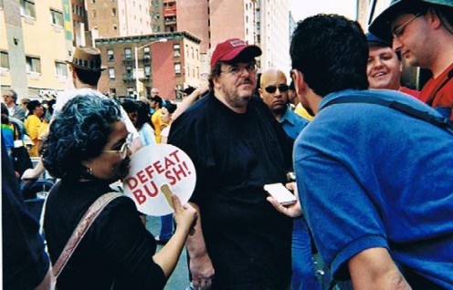 Michael Moore drew a lot os pre-march attention.
