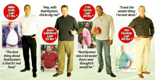 Jocks who lost weight on Nutrisystem - source:  Nutrisystem