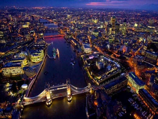 Looking West over Tower Bridge