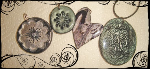 Polymer Clay and Resin Pendants