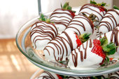 Try white chocolate dipped strawberries drizzled with dark chocolate.