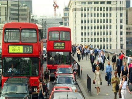 Commuters on London Bridge