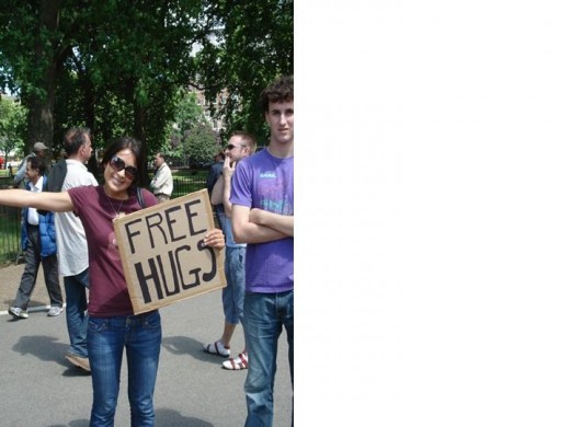 Free hugs in Hyde Park