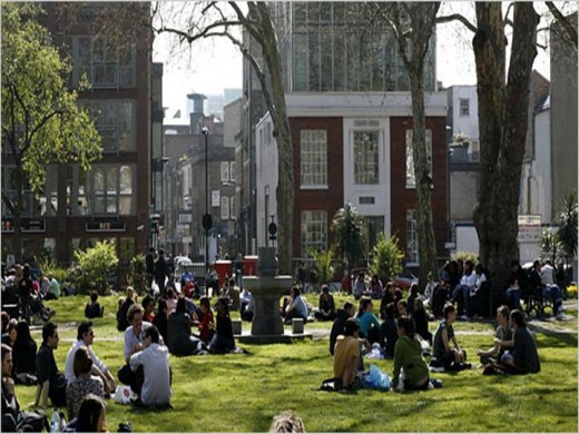 Chilling in Hoxton Square