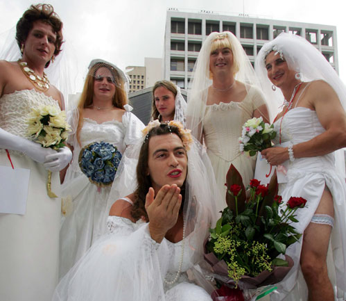 Nothing strange about selling a wedding dress, you might think but one bloke was selling his ex-wife's dress and modelled it for the picture. It sold for $3,850.  