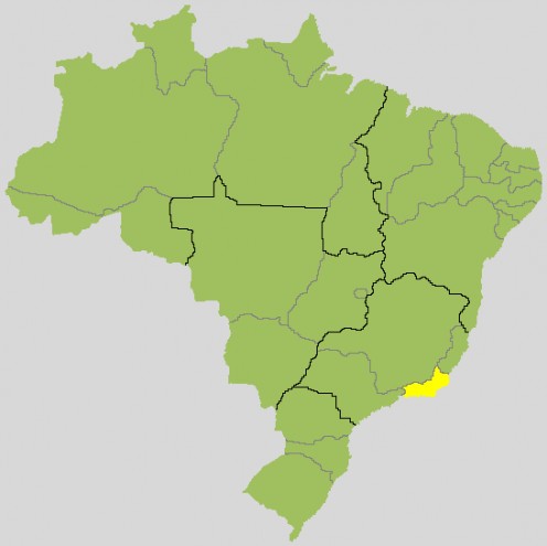 Map location of Rio de Janeiro, in Brazil