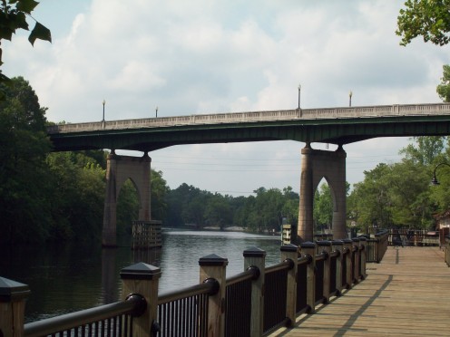 The Waccamaw River and Memorial Bridge at Conway, South Carolina