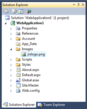 Figure 2 - Solution Explorer showing added image.