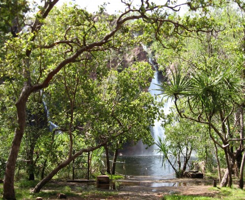Wangi Falls - closed to swimming in the wet season due to deadly undertows.