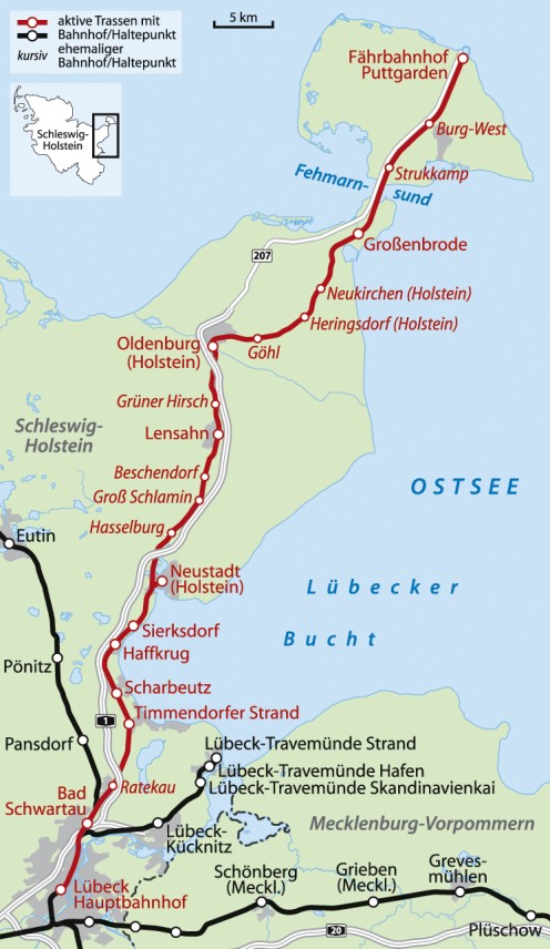 Map location of Luebeck and its Baltic Sea outlet