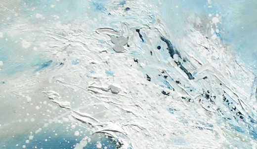 Wave, detail showing splattering technique