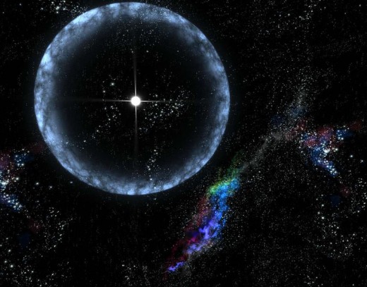 A neutron star undergoing a stellar quake.
