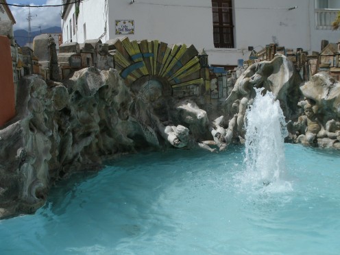 Pretty water fountain in Estepona, Spain.