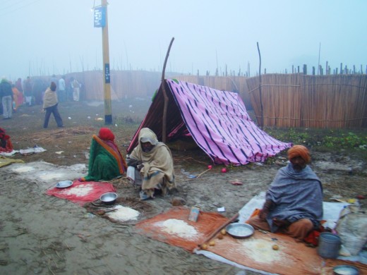 Beggars in the fair ground