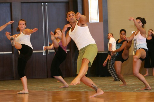 Louis Kavouras teaching a modern combination at DanceTeacherWeb's annual Dance Teacher Conference in Las Vegas, NV