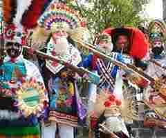 Very colorful get up at Huihotzingo