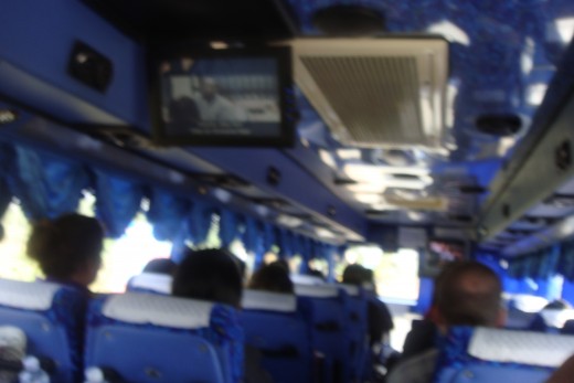 We watched movies on a  DVD screen on the way to and from the Thai/Cambodian Border. 