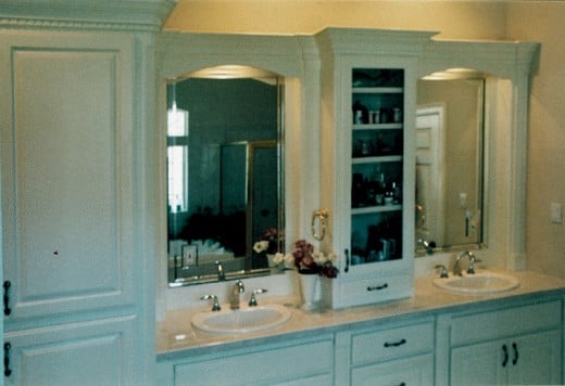 Raise Wood Bathroom Cabinets in Blue