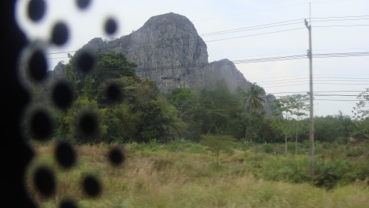 A rock mountain. 