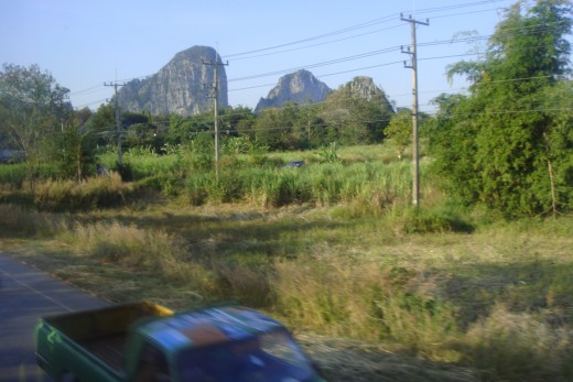 Mountain rock scene from a distance.