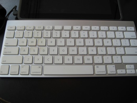 My Apple Bluetooth keyboard, very light and durable.