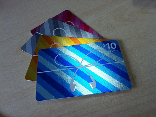 Here's a great image of some Apple gift cards. Now how do you make this gift personal?