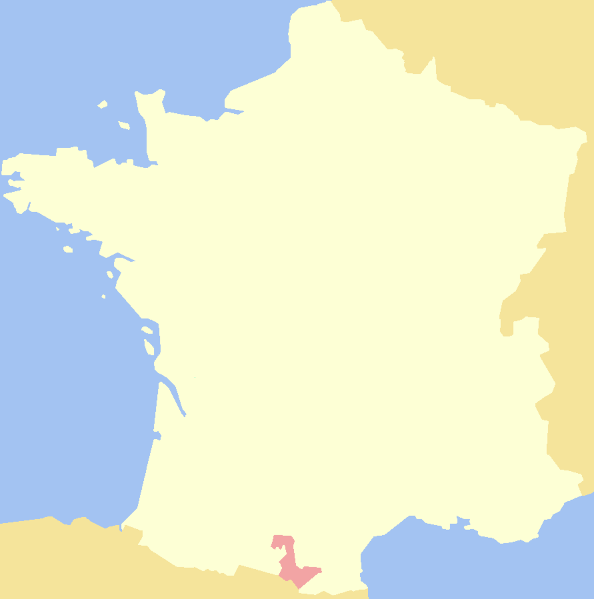 Map location of the old county of Foix