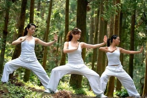 Ladies practicing Kung Fu in Beijing