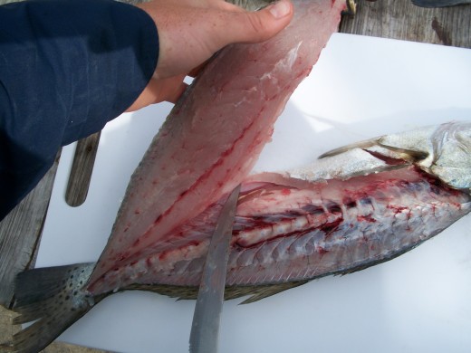 #7 Slicing through belly meat