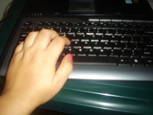 My fingers are happily typing away in a chat room.