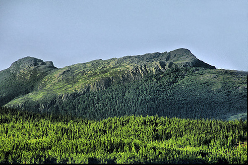 A unique grouping of hills near Roddickton Canada that resemble a sleeping giant. 