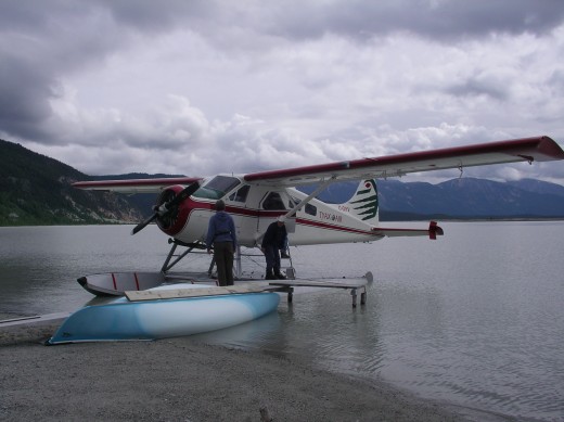 The float plane delivers us on the glacial lakeshore