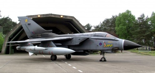 An RAF Tornado visiting the former RAF Laarbruch, at Weeze Airport, where an aviation museum has been opened
