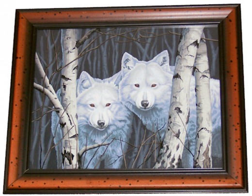 Pair of White Wolves Paint by Number