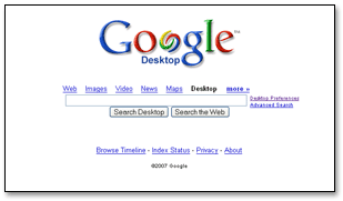 Google Desktop Homepage