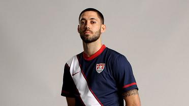 Clint Dempsey in the 2010 USA national team Away soccer jersey
