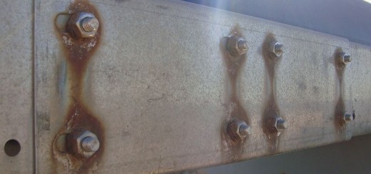 Galvanic Corrosion caused due to difference in anodic index of plates and bolts