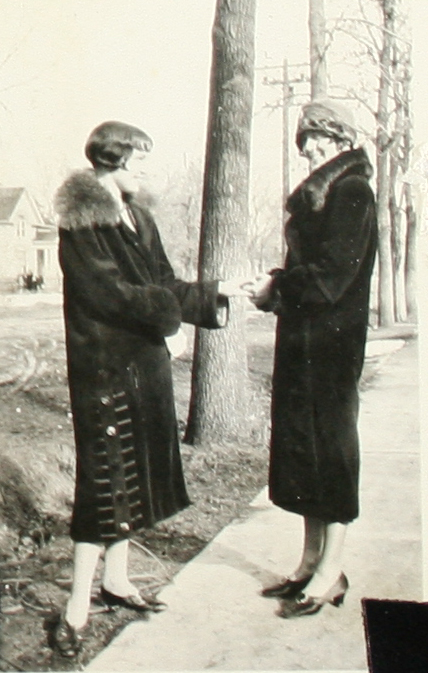 My stylish Grandmother Anderson and a friend in their fur coats around 1920.