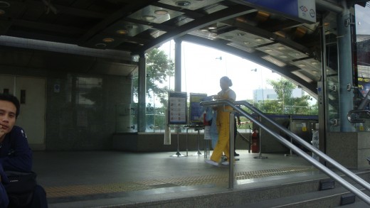 Security is behind the lady in yellow