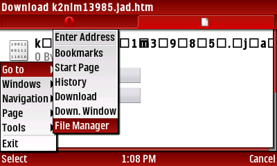 13) SELECT Menu-Go to-File Manager