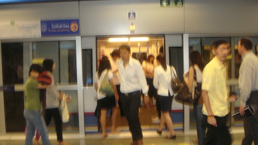 Waiting for passengers to exit