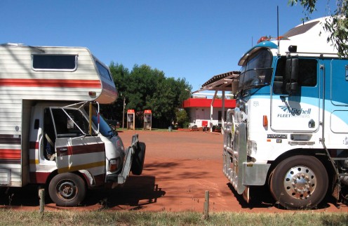 On the forecourt of Pardoo Roadhouse.