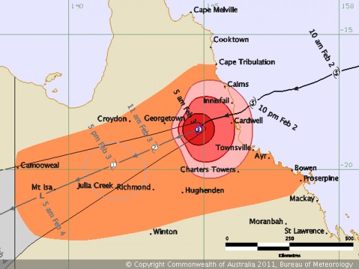 Tracker  forcast of TC YASi at 4.48 am EST