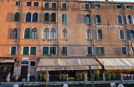 Our hotel on a canal in Venice