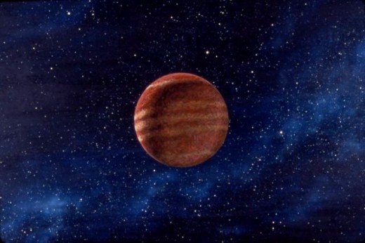 Gas giant planet. A painting I developed as background art for the Saul Bass / Ray Bradbury short film, "Quest." (1983, 24x30", acrylic on masonite) Copyright 1983-2011, Carl Martin. 