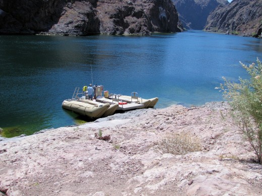 Raft tour at the base of the Hoover Dam