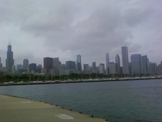 Chicago skyline from Shedd Aquarium